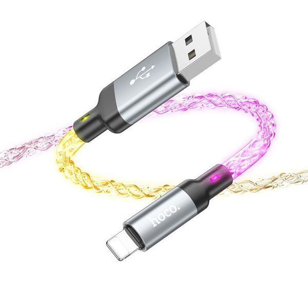 Кабель HOCO U112 Shine charging data cable for iP Gray (6931474788801) 6931474788801 фото