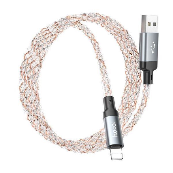 Кабель HOCO U112 Shine charging data cable for iP Gray (6931474788801) 6931474788801 фото