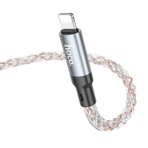 Кабель HOCO U112 Shine charging data cable for iP Gray (6931474788801) 6931474788801 фото