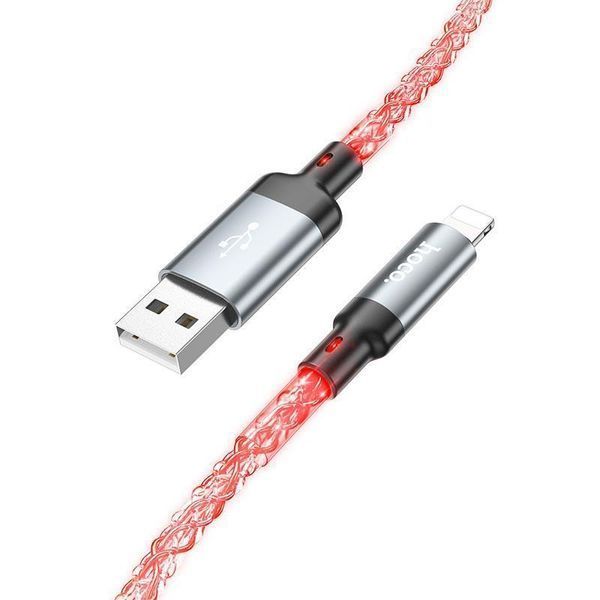 Кабель HOCO U112 Shine charging data cable for iP Gray (6931474788801) 6931474788801 фото