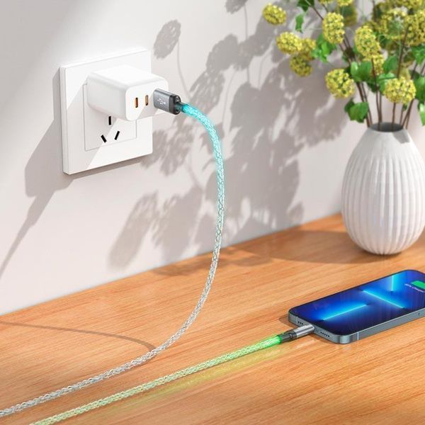 Кабель HOCO U112 Shine charging data cable for iP Gray (6931474788801) 6931474788801 фото