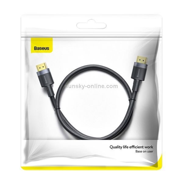 Кабель Baseus Cafule 4KHDMI Male To 4KHDMI Male Adapter Cable 1m Black (CADKLF-E01) CADKLF-E01 фото